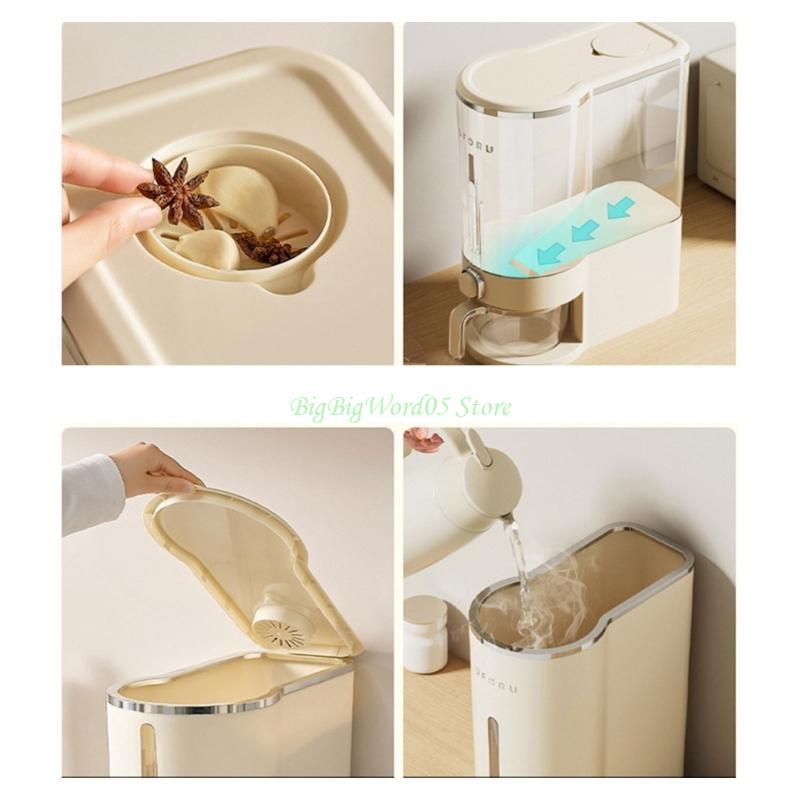 24TE 5KG Rice Bucket Kitchen Household Rice Bucket Storage Sealed Transparent Flap