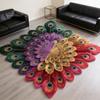 Artistic Door Rug Peacock Indoor Mat Non Slip Front Colorful Decorative Animal Feathers Floor Area for Entryway Living Room Bathroom Sturdy