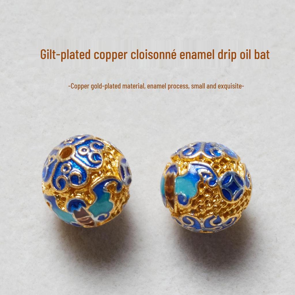 Copper Gold-Plated Cloisonné Spacer Beads for DIY Jewelry & Bracelets