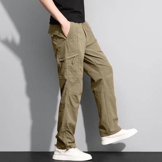 Herre Tykke Cargobukser Fleeceforet Fritidsbukser Multi-lomme Rett Ben Høst Vinter Bukser for Daglige Utflukter Streetwear