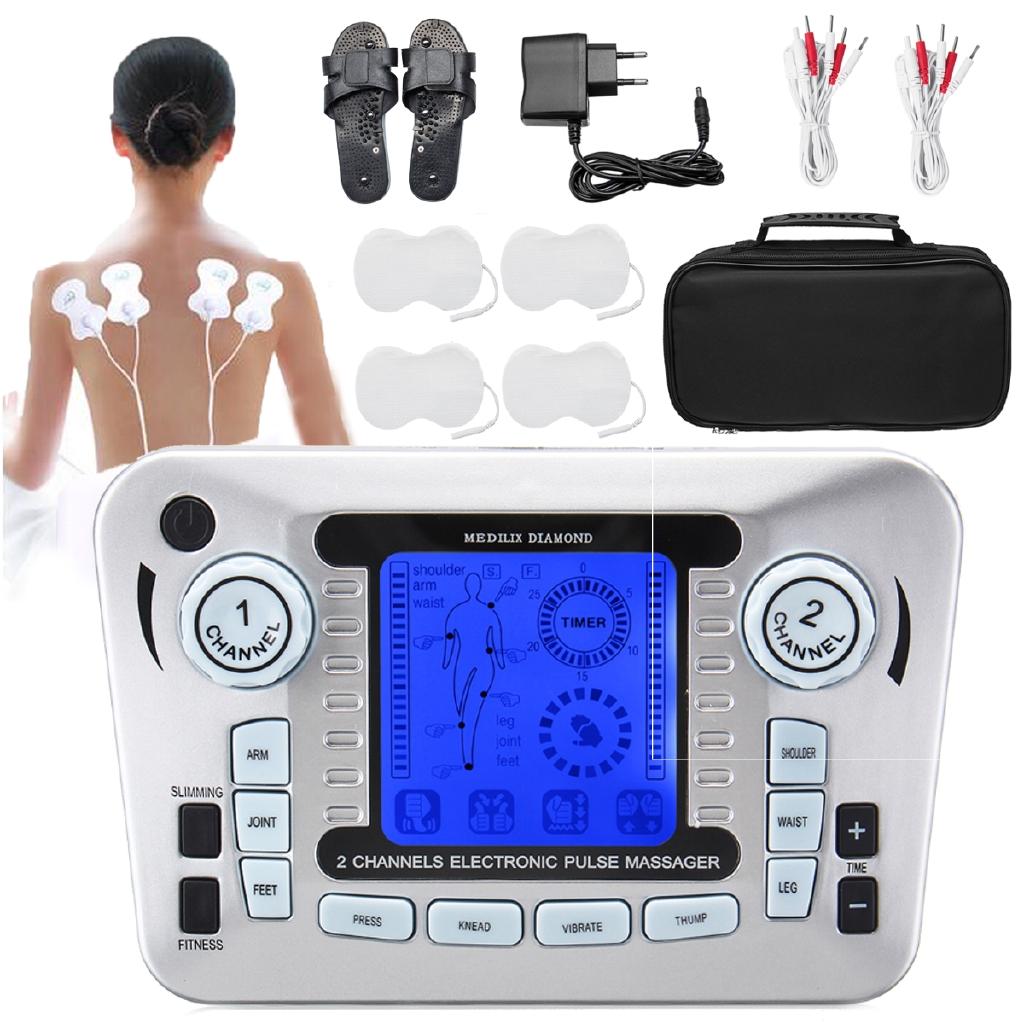 

Multifunction LCD Slimming Massager Electrical Muscle Stimulator Body Massager Tens Acupuncture Machine +Slippers +4Pads