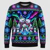 Maglione Brutto di Natale con Stampa al Neon per Uomo Moda Festiva Manica Lunga Felpe per Riunioni Pullover Oversize Casual