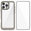 For iPhone 16 Pro Phone Case WANLONFENG XC Series TPU Acrylic Cover with Tempered Glass (Big Lens Hole)