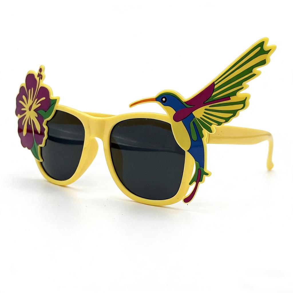 Tropical Party Sunglasses: Funny Champagne Glasses for Hawaiian Beach, Pool, or Cocktail Party Photo Booth.