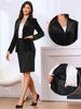 Allegra K Women's Velvet Blazer, Notch Lapel, Long Sleeve, One-Button, Dressy, Office Blazer, Black, Size M