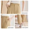 Women's T144K6622 Loose Wide-Leg Cropped Casual Pants