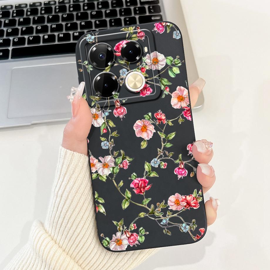 Soft TPU Candy Silicone Phone Case For Infinix Note 40 Pro Plus Note 40 4G 5G Back Cover Note40 4G Bumper Flower Girl Fashion