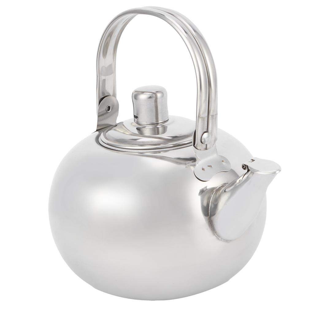Tekanna i 304 rostfritt stål Platt botten Induktionsspis Vattenkokare Tekanna med filter Silver 14cm