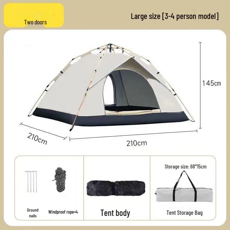 OEING 3-4 Person Automatic Outdoor Camping Tent 3-4 Person