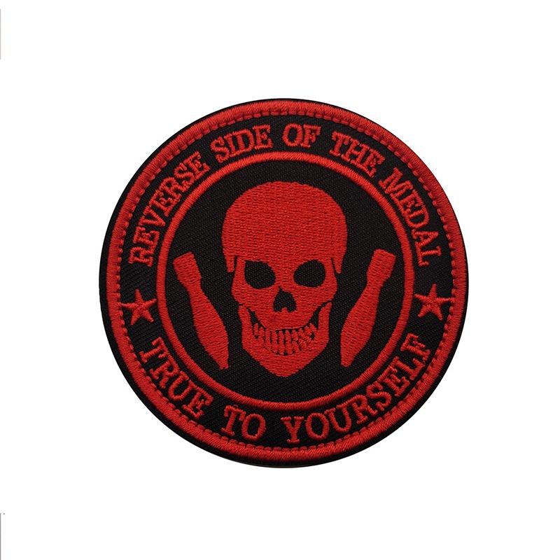 Velcro Skull Emblem Magic Tape Badge Embroidery Clothes Decor Accessory Backpack