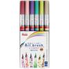 Pentel Color Brush Pen Art Brush 6 Color Set XGFL-6ST