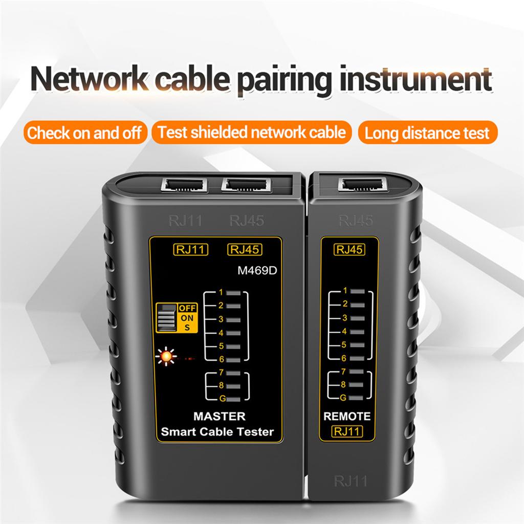 M469D   Cable Tester Pairing Instrument for RJ11 RJ45 Telephone Lines with LED Indicator, On-off CheckingCelsius Shielded   CableCel