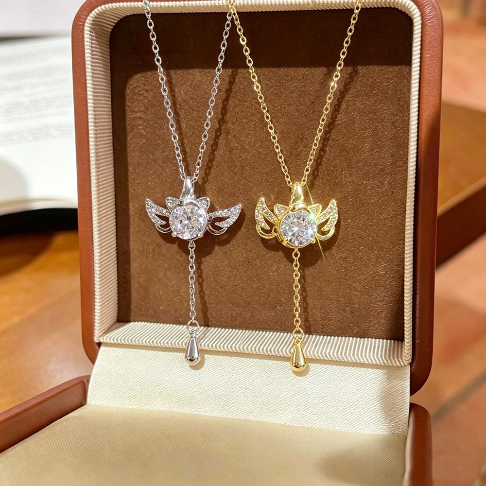 Dream Unicorn Necklace with Wings and Tassel Pendant – High-End Korean Japanese Design