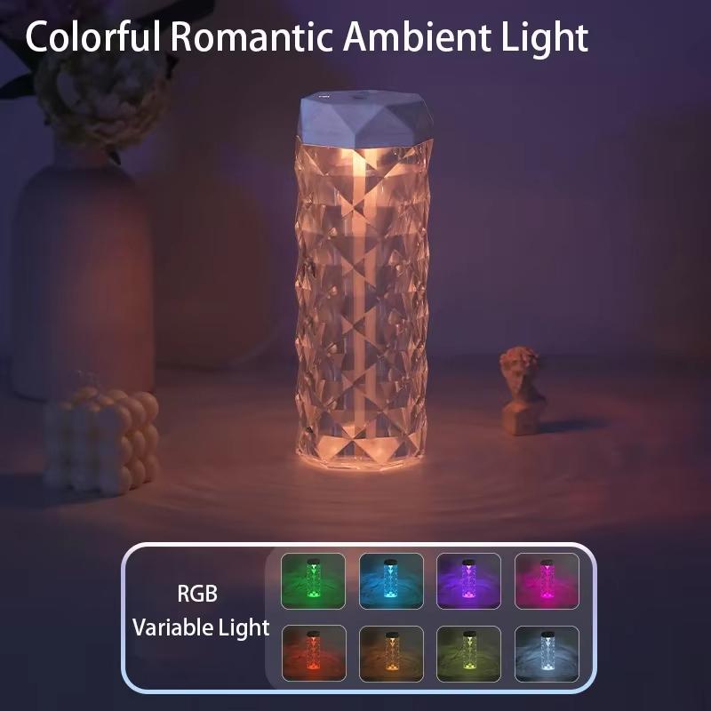 Air Humidifier 500ML/1L Spray Machine Perfume Diffuser Evaporative Humidifier Household Office Night Light Crystal Humidifier