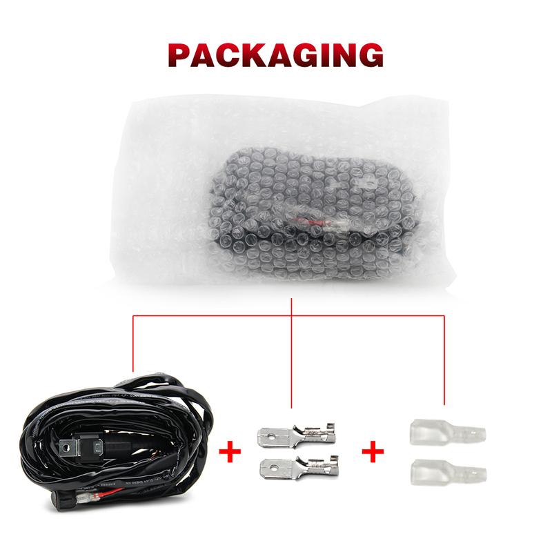 UNI-SHINE Waterproof Wire Harness Sockets Kit Relay Led Light Bar Wires Relay Connector Switch Led Work Light for ATV Truck SUV