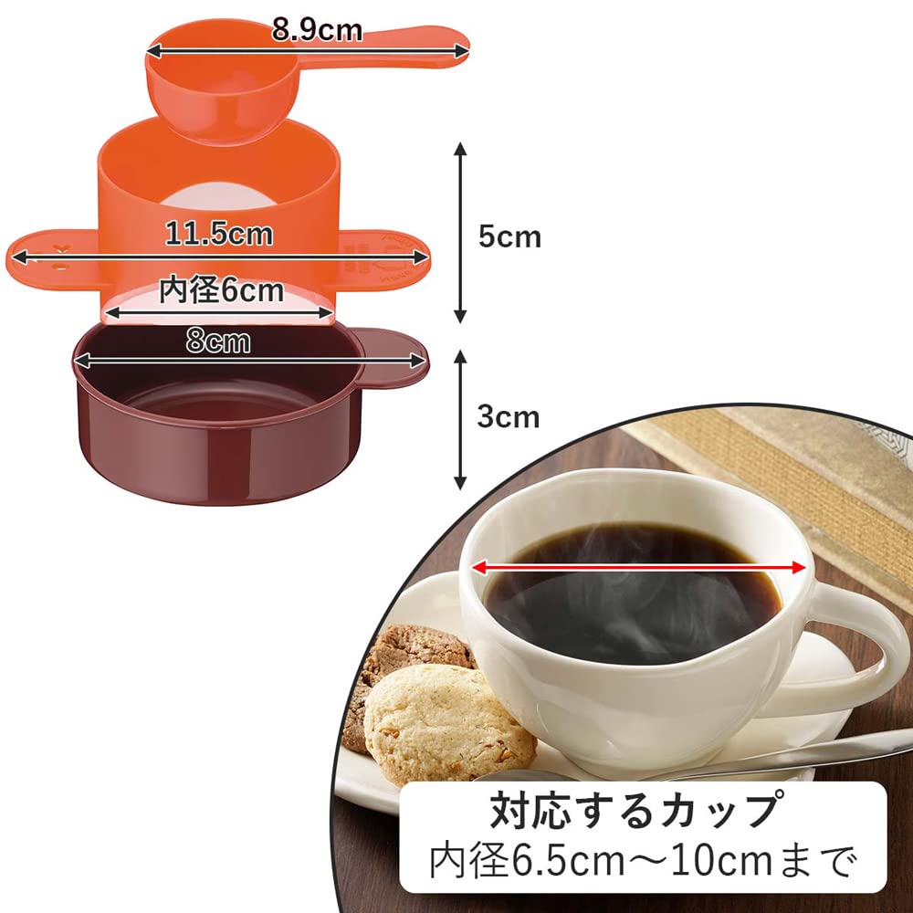 Shimomura Kihan Coffee Dripper [Made in Japan] Paperless, Reusable, Single-Serve, Eco-Friendly, Includes Measuring Tape, Winkle, Tsubame-Sanjo, 31135
