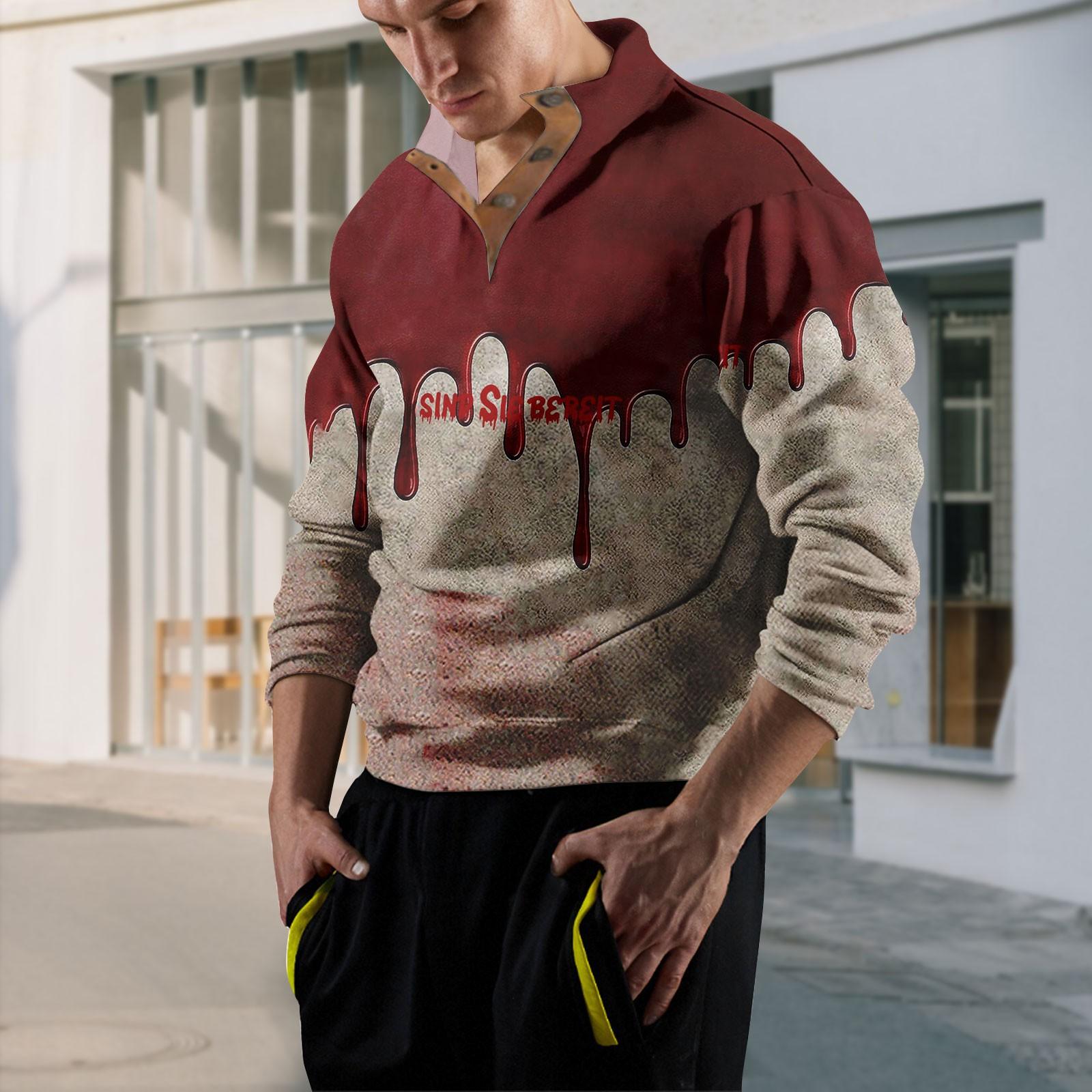 

Весенне-осенняя мужская толстовка с воротником-стойкой на открытом воздухе, повседневные свитера, топы M красный