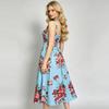 New Summer Holiday Elastic Floral Print Long Dress Women's Spaghetti Strap Cup Padded Backless A-Line Boho Midi Dress