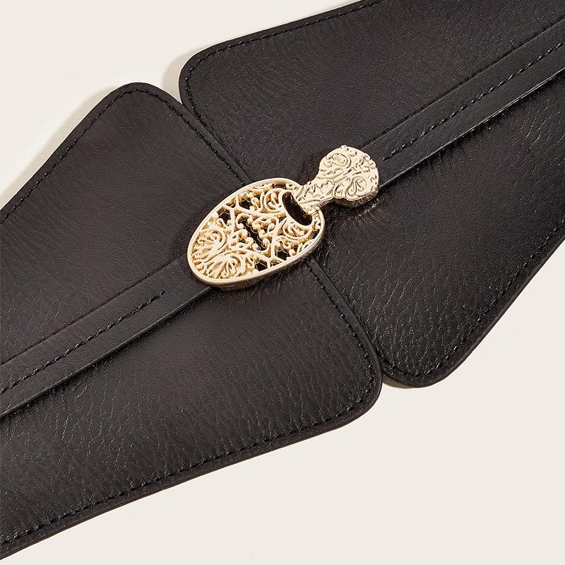 Wind Lady Wide Belt Retro Elastic Elastic Waist Seal Coat Dress Waist Decoration