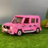 LOZ 1129 Model pojazdu różowy samochód terenowy drzwi otwierane Jeep Taxi Bus 3D DIY Mini bloki cegły zabawka budowlana bez pudełka