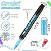 Double Line Outline Permanent Marker, 12/24Colors Wave Glitter Marker Set, Self-Contour Metallic Marker Pens for Art