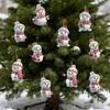 Wooden Christmas Snowman Ornaments Cartoon Snowman with Hat And Scarf Christmas Tree Ornament for Winter Farmhouse Holiday Party Decor
