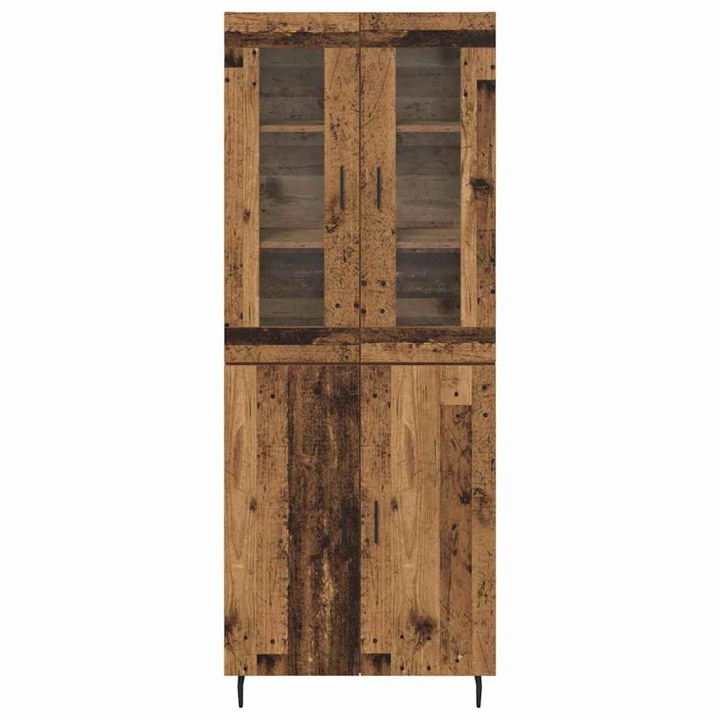 Highboard 2 pcs Reclaimed Wood Wood Based Material