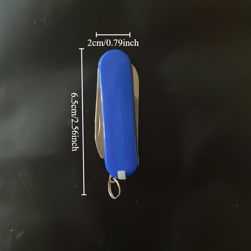 Multi-purpose 3in 1 Blue Knife Tool Key Ring Multi-purpose Scissors Box Cutter File Portable Compact Utility Set