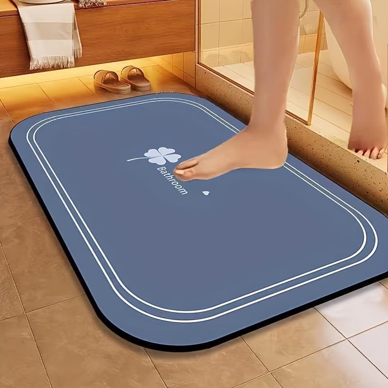Quick Dry Bathroom Mat, Super Absorbent Diatomite, Non-Slip and Water-Absorbing, Soft and Comfortable