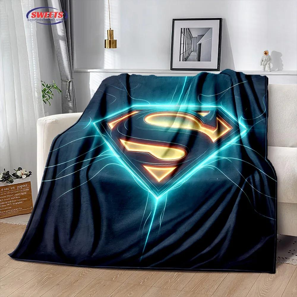 New Arrive Classic Superman Logo Blanket Sofa Bed Cover Four Season Soft Fluffy Quilt Blanket Flannel Throw Outdoor Leisure Nap