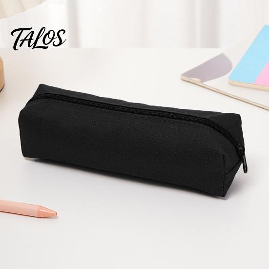 Wide-mouth Zipper Pouch Oxford Pencil Case, Large Capacity Pen for Students, Nylon Fabric Bag Simple Stationery Office School Travel Storage Case