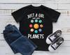Girl Who Loves Planets T-Shirt, Cute Space Tee, Galaxy Astronaut, Tank Top, T-shirt, T-shirt,T-shirt, Kids Tee Apparel Gift
