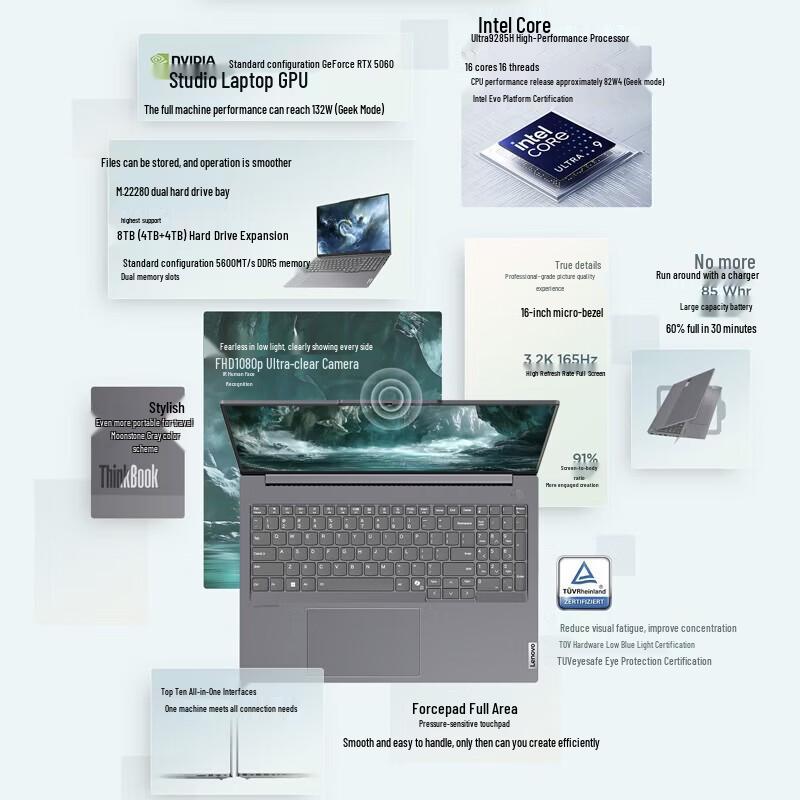 Lenovo ThinkBook 16+ AI Performance Laptop (CN version)