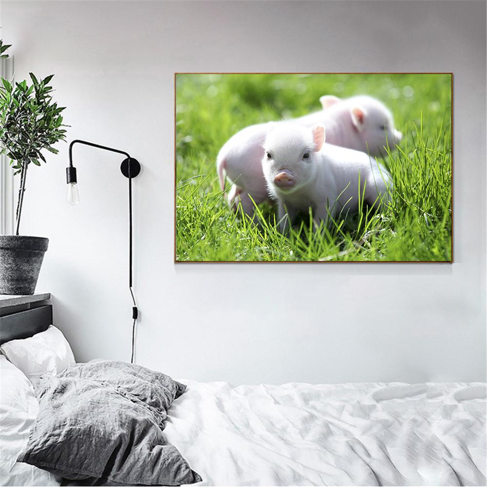 Funny Animals Pig Painting Piglet Poster Nordic Style Kids Room Decor Wall Pictures for Living Room Home Decoration Cute Pets