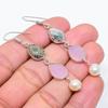 Pink Chalcedony, Pearl Gemstone 925 Sterling Silver Jewelry Earring 2.48" GK-6240