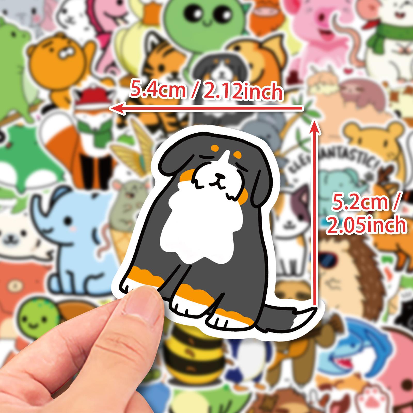 

50 Cartoon Graffiti Cute Animal Stickers Reward Stickers Diy Water Cup Luggage Pocket Stickers