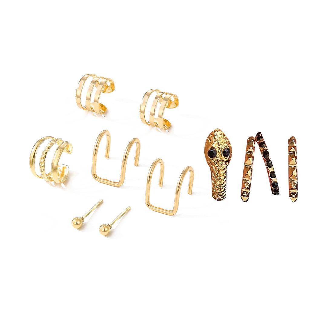 Elegant Multi Layered C Shape Ear Clip Handmade No Piercing Earrings Accessory Fashionable Geometric Layered Ear Cuff