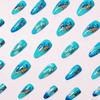Décorations d'Art pour Ongles Punk Bleues Moyennes Translucides 24 Pièces