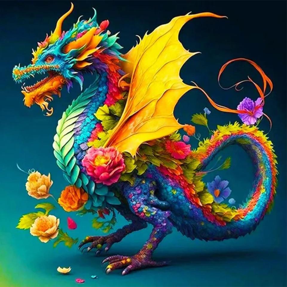 5d DIYDiamond Embroidery Dragon Full Round Square Diamond Hand Crafts Painting Novelty 2024 Animal Embroidery Home Decoration