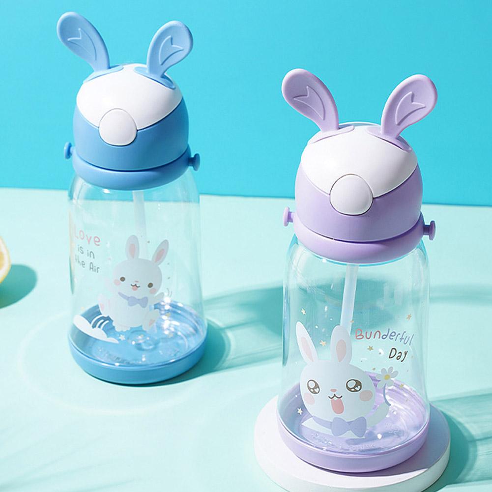 500ml Kids Water Sippy Cup Cute Cartoon Baby Cups With Cup Straws Bottles Leakproof Water Free F0B6