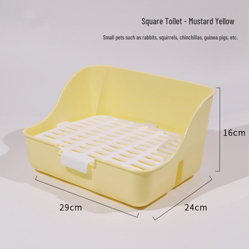Raised Anti-Splash Triangle Pet Toilet for Rabbits, Guinea Pigs, and Chinchillas – Small and Large Sizes Available