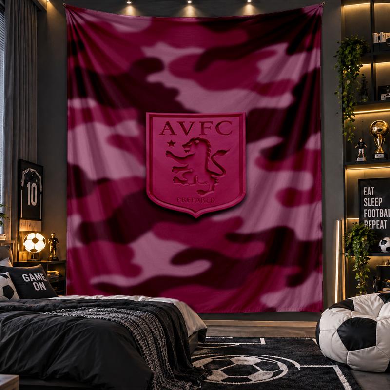 Duvara Asılan Goblen Aston Villa Futbol Baskılı Kumaş Salon Yatak Odası Ev Dekorasyonu İçin