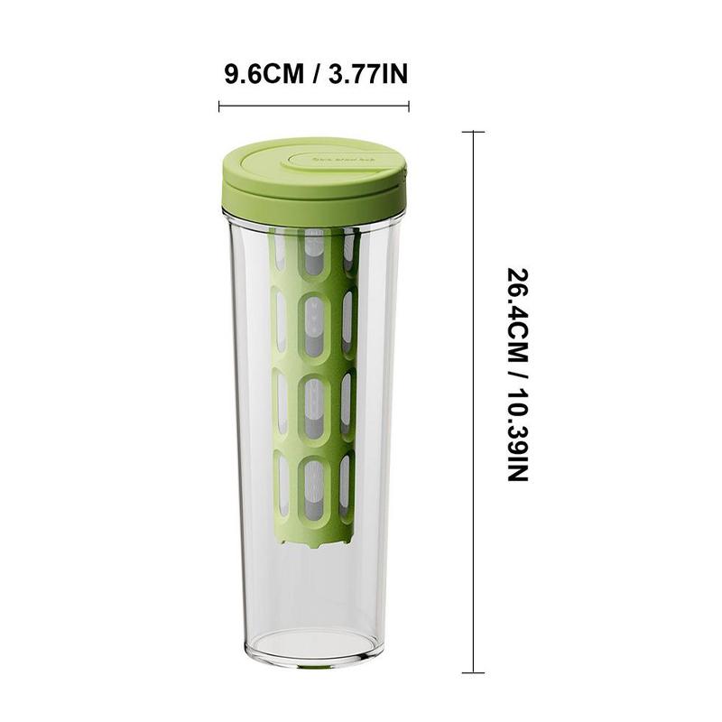 

1L Portable Iced Brew Coffee Maker Cold Water Cup Cofe Pots Cold Coffeepots Teapots Filter for Tea Juice Hand Coffe Kettle 1L зелёный