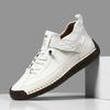 Women's Boots Mid Top for Retro Anti Slip Shoes Men's Soft Leather Mid Top Ankle Boots Couple's Loafers