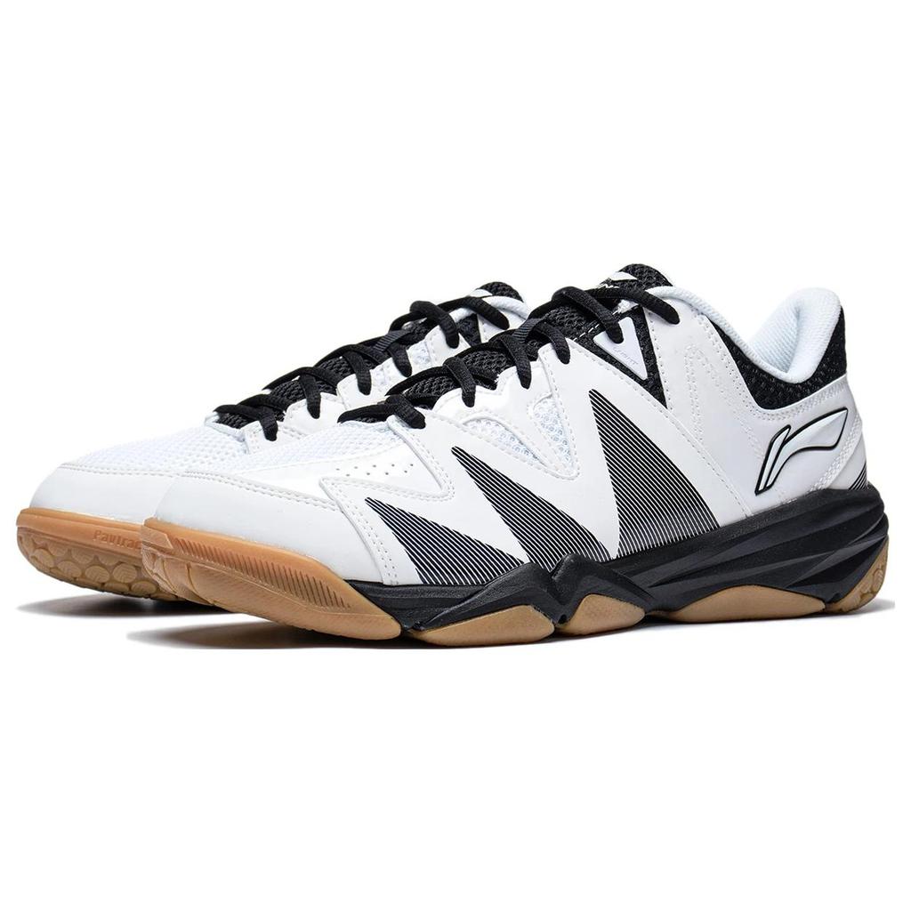 New LiNing Seamless Abrasion Resistant Breathable Low Top Badminton Shoes Unisex White Black AYTT025-1