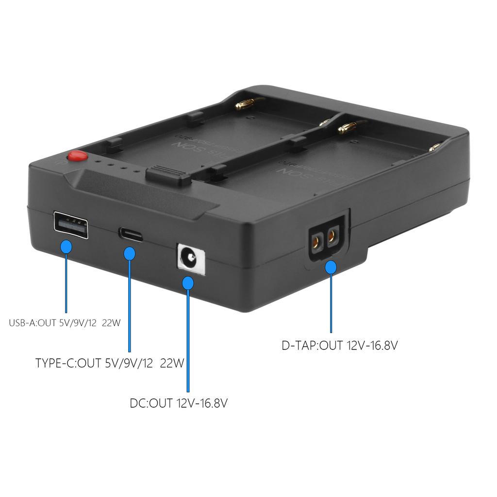 NP-F Battery to V-Mount Battery Converter Adapter Plate Fit NP-F550 F750 F970 LED Light Monitor