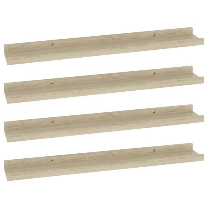 VidaXL Wall Shelves 4 Pcs Sonoma Oak 60x9x3 Cm