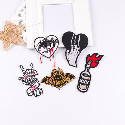 5 Stück/Packung schmelzbare Stickerei-Patches zum Aufbügeln für Kleidung, thermoadhäsive Patches für Jacken, Jeans, Rucksäcke, zum Aufbügeln