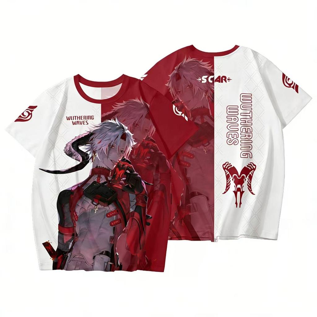 Anime Games Wuthering Waves Hiyuli Cosplay 3D T-Shirt Fashion Short Sleeve T Shirt Casual Men Women Harajuku Top Summer Clothing
