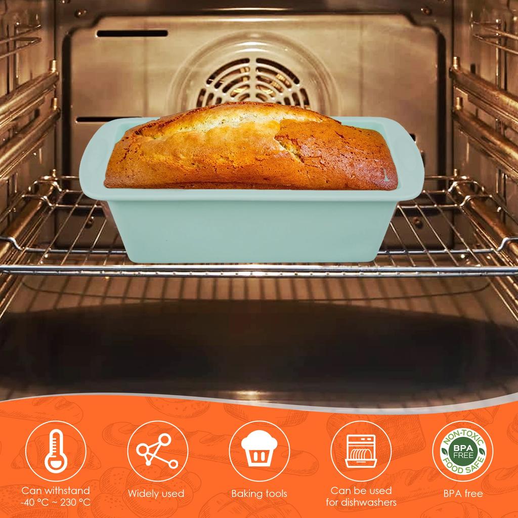 4 Stück Rechteckige Silikon-Brotbackform Kastenform Toastbrotformen Backform Hitzebeständige Kuchenform Backzubehör Küchenzubehör